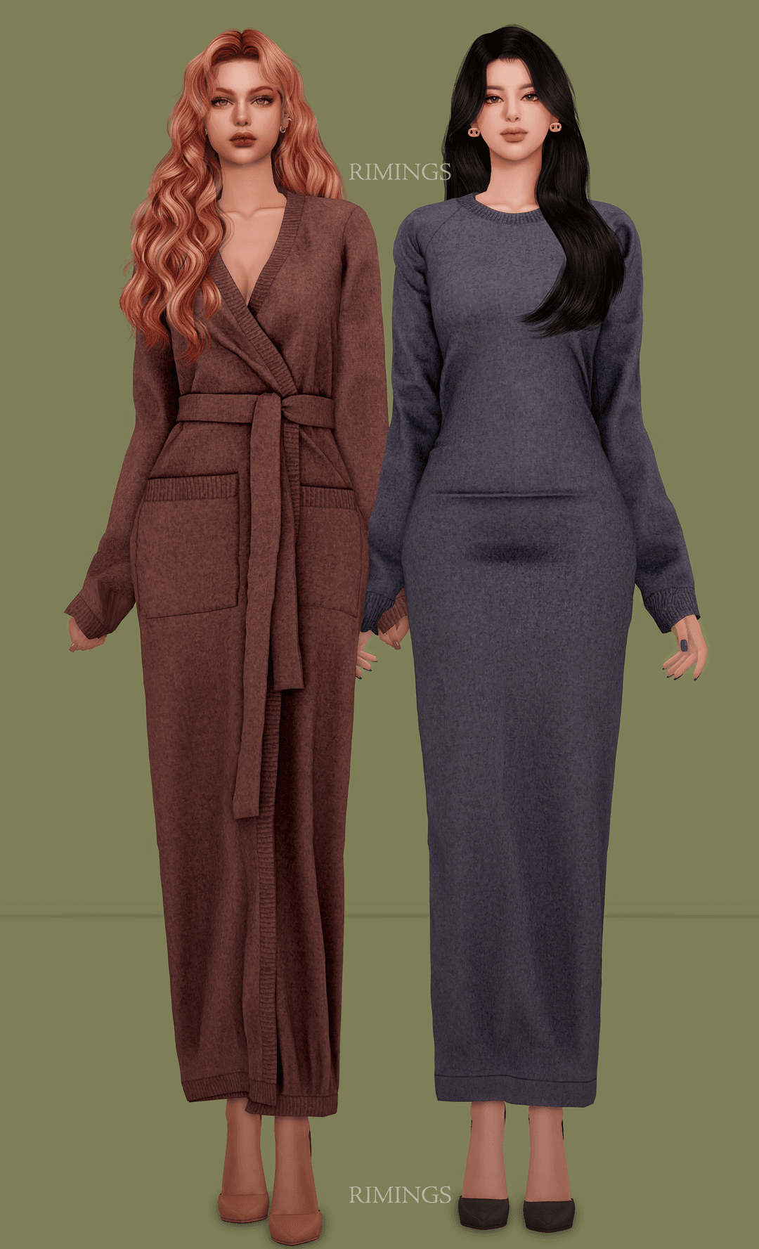 Галерея мода Сет одежды Basic Long Cashmere Outfit Set #2